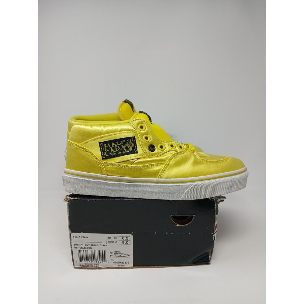 Vans Rare Half Cab Buttercup Yellow Satin Casual Mid Sneakers Women’s Size US 8